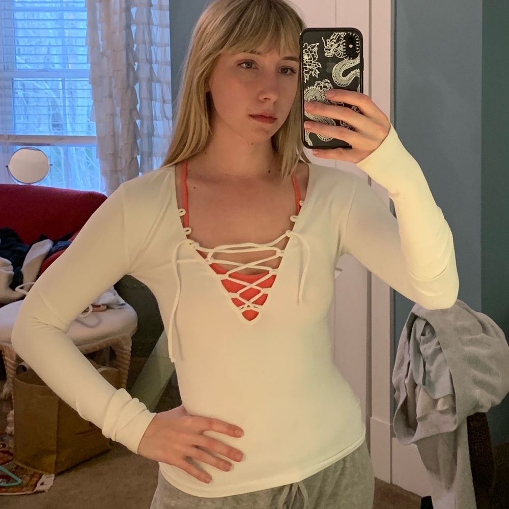 Free People Lace-up Top